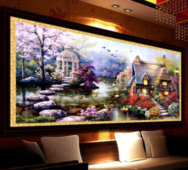 Mona Lisa Dream Home Cross-Stitch Garden Scene