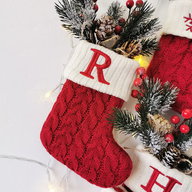 Knitted Christmas Letter Socks